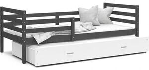 DOBRESNY Dětská postel s přistýlkou JACEK P2 190x80 cm ŠEDÁ-BÍLÁ