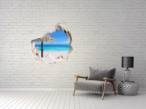 Díra 3D ve zdi na stěnu Prázdniny na pláži nd-p-113464615