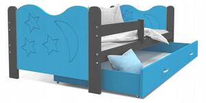DOBRESNY Moderní dětská postel MIKOLAJ Color 160x80 cm ŠEDÁ-MODRÁ