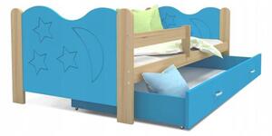 DOBRESNY Moderní dětská postel MIKOLAJ Color 190x80 cm BOROVICE-MODRÁ