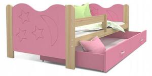 DOBRESNY Moderní dětská postel MIKOLAJ Color 160x80 cm BOROVICE-RŮŽOVÁ