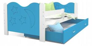 DOBRESNY Moderní dětská postel MIKOLAJ Color 160x80 cm BÍLÁ-MODRÁ