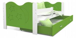 DOBRESNY Moderní dětská postel MIKOLAJ Color 160x80 cm BÍLÁ-ZELENÁ