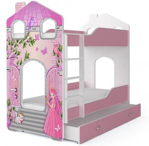 Dětská patrová postel DOMINIK DOMEK 160x80 Princezna