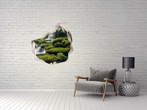 Díra 3D ve zdi na stěnu Vodopád v lese nd-p-116886736
