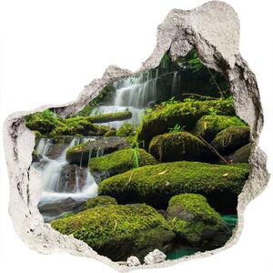 Díra 3D ve zdi na stěnu Vodopád v lese nd-p-116886736