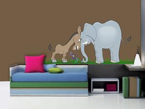 Slon a oslík - 01, Dětské samolepky na zeď