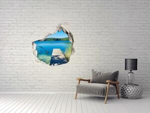 Díra 3D ve zdi nálepka Molo nad jezerem nd-p-119795565