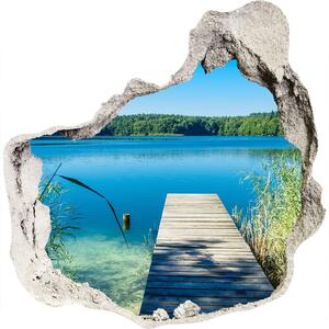 Díra 3D ve zdi nálepka Molo nad jezerem nd-p-119795565