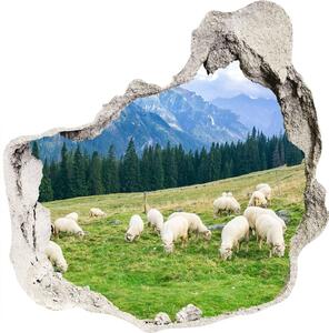 Díra 3D ve zdi nálepka Ovce v Tatrách nd-p-121151461