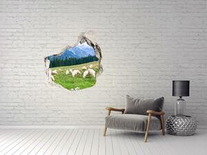 Díra 3D ve zdi nálepka Ovce v Tatrách nd-p-121151461
