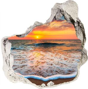 Díra 3D ve zdi nálepka Západ slunce na moři nd-p-121064813