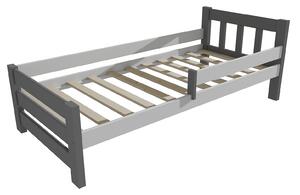 Vomaks Dětská postel se zábranou VMK015D KIDS Rozměr: 90 x 160 cm, Barva: barva šedá + bílá