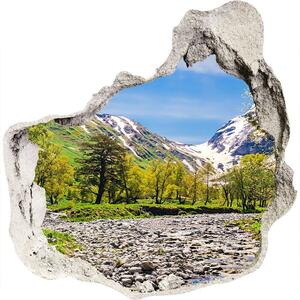 Díra 3D ve zdi nálepka Řeka v horách nd-p-121803886