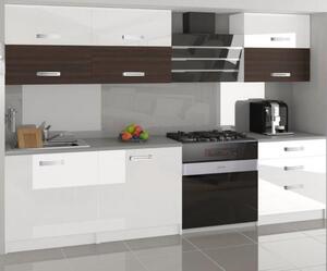 Moderní kuchyňská sestava Infinity Primera v kombinaci kaštan a bílé barvě