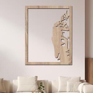 Dřevo života | Dřevěná dekorace BUDHA BALI | Rozměry (cm): 48x60 | Barva: Bílá