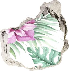 Nálepka 3D díra na zeď Hawajské květiny nd-p-123607547