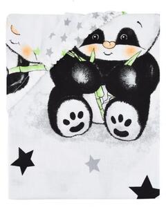 Dětské bavlněné prostěradlo do postýlky - Panda bílá