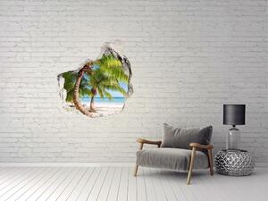 Díra 3D ve zdi na stěnu Tropická pláž nd-p-126132906