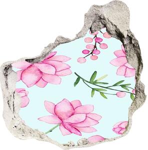 Nálepka 3D díra na zeď Květy a jahody nd-p-127745276
