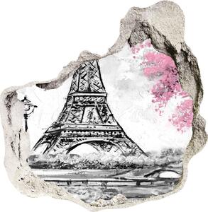 Fototapeta díra na zeď 3D Eiffelova věž Paříž nd-p-129898169
