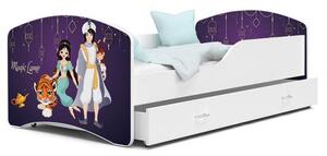 Dětská postel IGOR 80x180 cm v bílé barvě se šuplíkem MAGIC LAMP