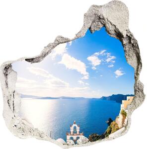 Díra 3D ve zdi nálepka Santorini Řecko nd-p-134209719
