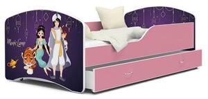 Dětská postel IGOR 80x160 cm v růžové barvě se šuplíkem MAGIC LAMP