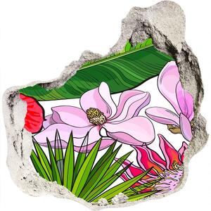 Nálepka 3D díra samolepící Hawajské květiny nd-p-135437708