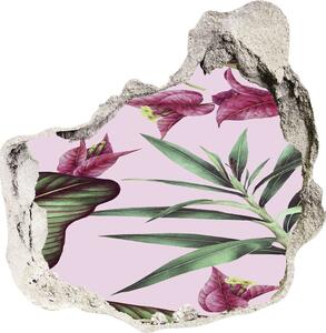Nálepka 3D díra na zeď Tropické květiny nd-p-137343545