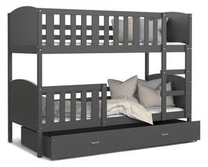 DOBRESNY Dětská patrová postel TAMI 80x160 cm s šedou konstrukcí v šede barvě