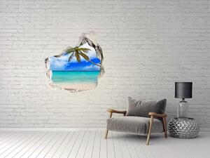 Díra 3D ve zdi nálepka Karibské ostrovy pláž nd-p-143577240