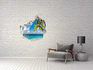 Díra 3D ve zdi na stěnu Maledivy pláž nd-p-139579212