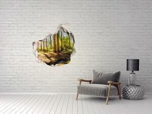 Díra 3D ve zdi na stěnu Panorama les nd-p-145813283