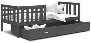 Dětská postel NEMO P 80x160 cm v šedé barvě se šuplíkem