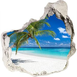Díra 3D ve zdi nálepka Tropická pláž nd-p-151547263