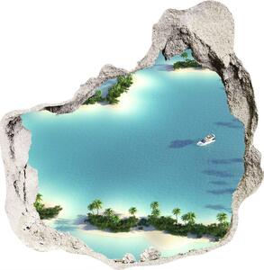 Díra 3D ve zdi nálepka Ostrovy tvar srdce nd-p-14973278