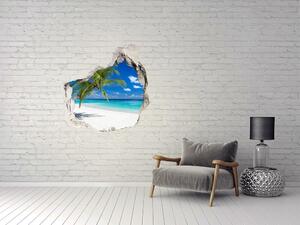 Díra 3D ve zdi nálepka Tropická pláž nd-p-151547263