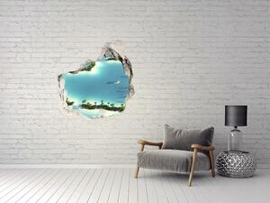 Díra 3D ve zdi nálepka Ostrovy tvar srdce nd-p-14973278