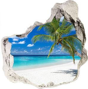 Díra 3D ve zdi nálepka Tropická pláž nd-p-158283371