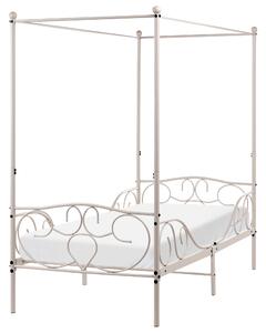 Postel s baldachýnem Kov SORMERY 90 x 200 cm Světle béžová