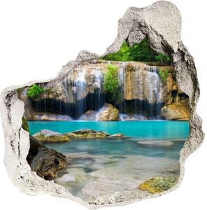 Díra 3D ve zdi nálepka Vodopád v lese nd-p-168975123