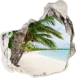 Díra 3D ve zdi nálepka Tropická pláž nd-p-176119996