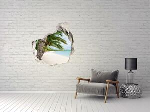Díra 3D ve zdi nálepka Tropická pláž nd-p-176119996