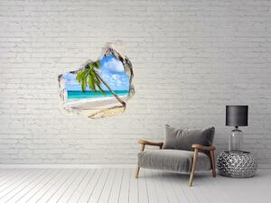 Díra 3D ve zdi nálepka Tropická pláž nd-p-178941765