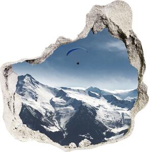 Díra 3D ve zdi nálepka Paragliding Alpy nd-p-175499481