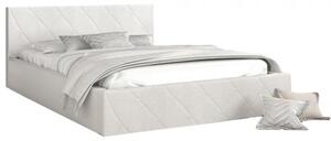 Luxusní postel CARO 90x200 s kovovým zdvižným roštem BÍLÁ
