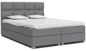 Luxusní postel SPRING BOX 140x200 s kovovým zdvižným roštem ŠEDÁ