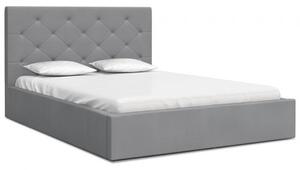 Luxusní postel MAOMA 90x200 s kovovým zdvižným roštem ŠEDÁ