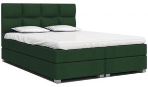Luxusní postel SPRING BOX 140x200 s kovovým zdvižným roštem ZELENÁ